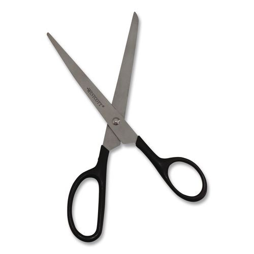 Image of Westcott® 10572-001CT Straight Contract Scissors, 8" Long, 3" Cut Length, Straight Black Handle, 144/Carton
