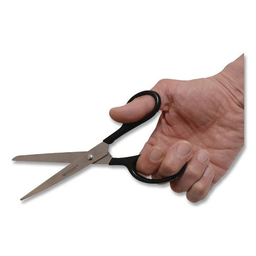 Image of Westcott® 10572-001CT Straight Contract Scissors, 8" Long, 3" Cut Length, Straight Black Handle, 144/Carton