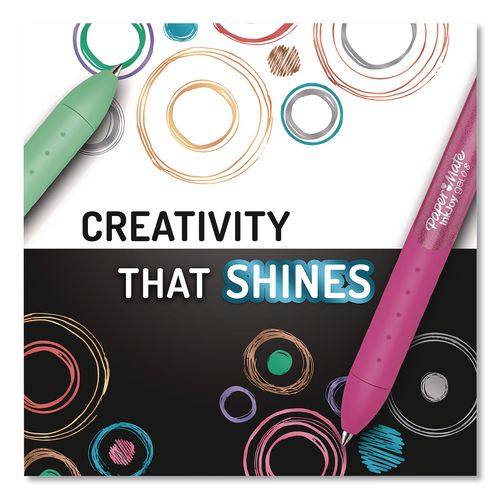 Image of Paper Mate® 2209485 InkJoy Gel Metallic Gel Pen, Retractable, Medium 0.8 mm, Assorted Ink and Barrel Colors, 6/Pack