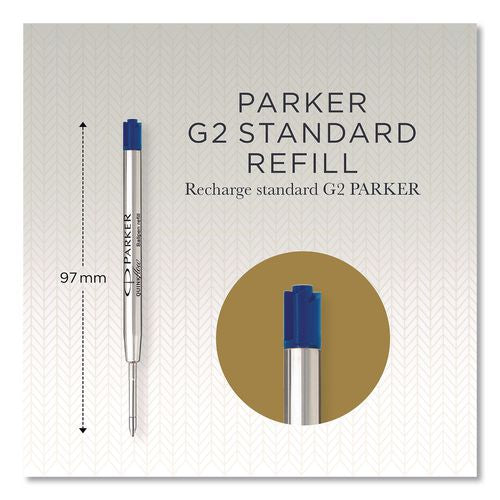 Image of Parker® 2119154 Quinkflow Refill for Parker Ballpoint Pen, Medium Conical Tip, Blue Ink, 10/Pack