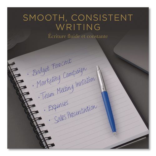 Image of Parker® 2119154 Quinkflow Refill for Parker Ballpoint Pen, Medium Conical Tip, Blue Ink, 10/Pack