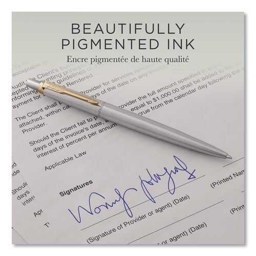 Image of Parker® 2119154 Quinkflow Refill for Parker Ballpoint Pen, Medium Conical Tip, Blue Ink, 10/Pack
