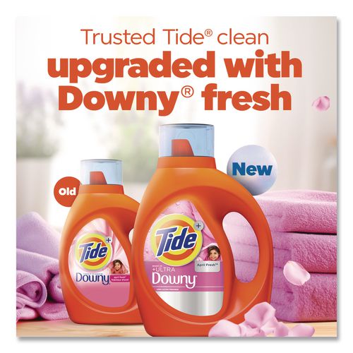 Image of Tide® 17523 Plus Boost of Ultra Downy Laundry Detergent, HE Compatible, April Fresh Scent, 73 oz Bottle
