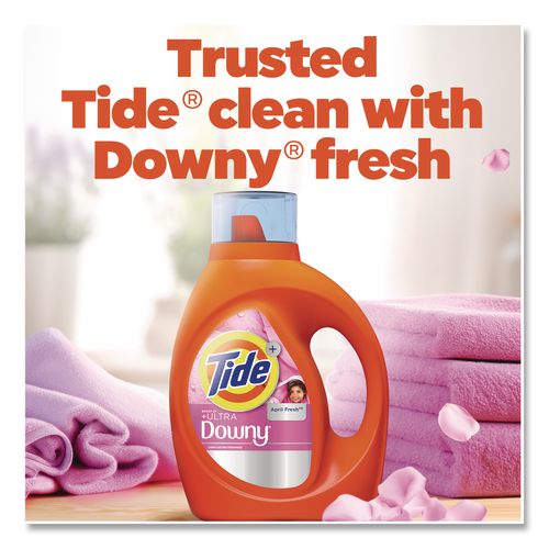 Image of Tide® 17523 Plus Boost of Ultra Downy Laundry Detergent, HE Compatible, April Fresh Scent, 73 oz Bottle