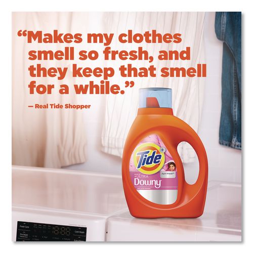 Image of Tide® 17523 Plus Boost of Ultra Downy Laundry Detergent, HE Compatible, April Fresh Scent, 73 oz Bottle