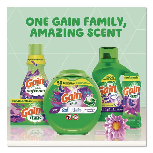 Image of Gain® 19112 Liquid Laundry Detergent, HE Compatible, Moonlight Breeze, 194 oz Bottle