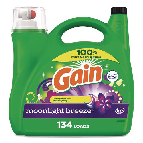 Image of Gain® 19112 Liquid Laundry Detergent, HE Compatible, Moonlight Breeze, 194 oz Bottle