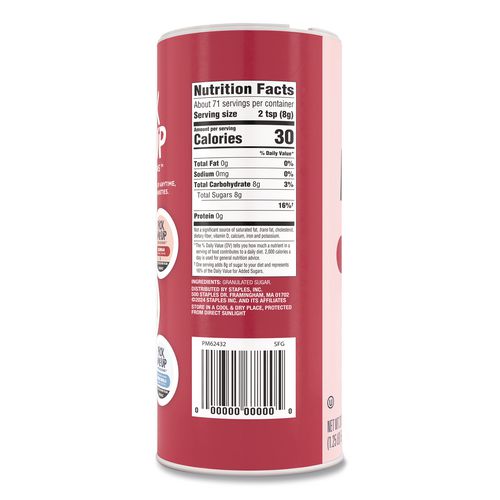 Image of Pick Me Up Provisions PM62433/94205 Pure Sugar, 20 oz Canister, 3/Pack