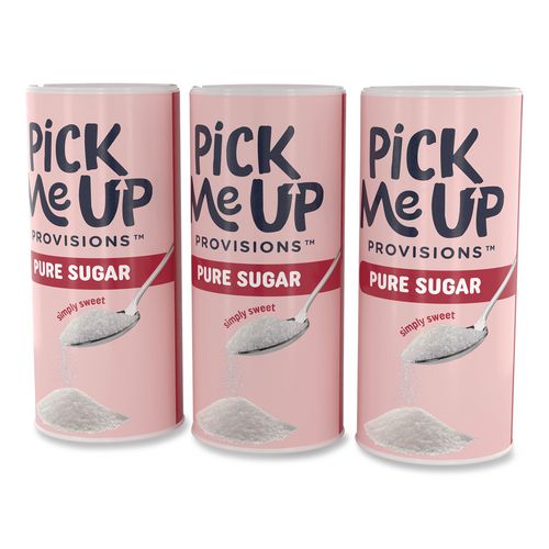 Image of Pick Me Up Provisions PM62433/94205 Pure Sugar, 20 oz Canister, 3/Pack