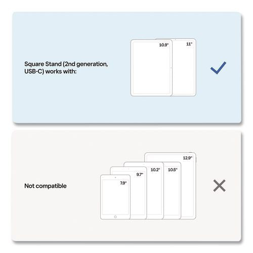 Image of Square A-SKU-0837 2nd Generation POS Stand, 7.75 x 12.6 x 9.5, White