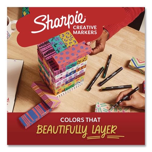 Image of Sharpie® 2209902 Creative Markers, Earth Tones, Bullet Tip, Assorted, 5/Pack