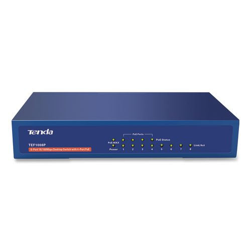 Image of Tenda TEF1008P TEF1008P 10/100Mbps Ethernet Unmanaged Switch, 8 Ports