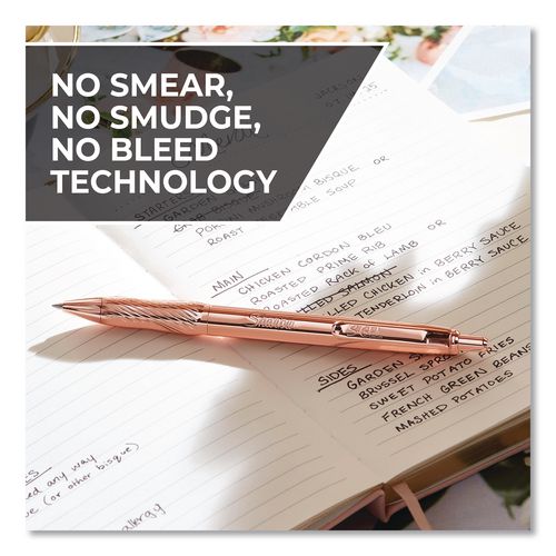 Image of Newell Brands Sharpie Pen,Gel,w/Refill,0.7mm,Black Ink/Copper Barrel