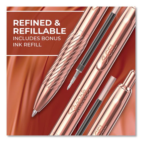 Image of Newell Brands Sharpie Pen,Gel,w/Refill,0.7mm,Black Ink/Copper Barrel