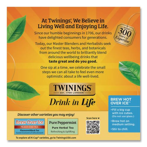 Image of TWININGS® TNA89556 Tea K-Cups, Lemon Ginger, 0.11 Oz K-Cups, 24/box