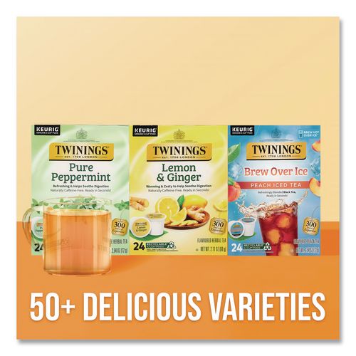 Image of TWININGS® TNA89556 Tea K-Cups, Lemon Ginger, 0.11 Oz K-Cups, 24/box