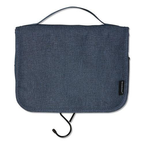 Image of Brookstone® BNKM0001 Fabric Toiletry Bag, 8.66 x 3.35 x 8.46, Blue