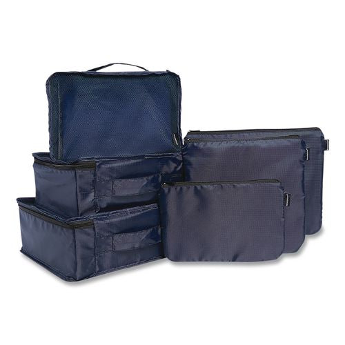 Image of Brookstone® BNPC0001 Six-Piece Travel Pouch Set, 12.2 x 1.97 x 9.65, Blue