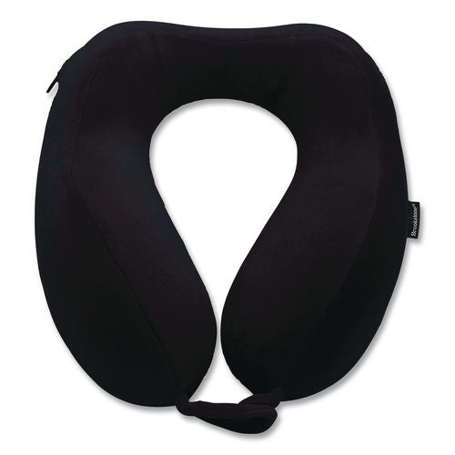 Image of Brookstone® BNPM0001 Memory Foam Fabric Travel Pillow, One Size Fits Most, 9.84 x 5.5 x 11, Black