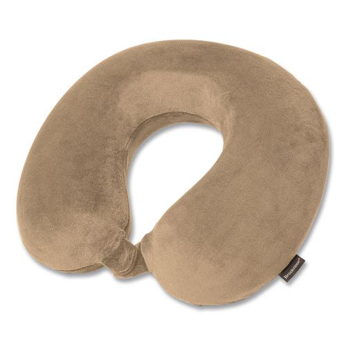 Image of Brookstone® BNPM0004 U-Shaped Memory Foam Travel Pillow, 11.8 x 3.74 x 12.6, Khaki