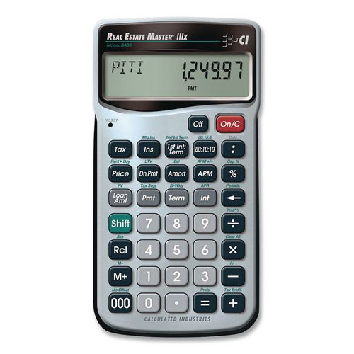 Image of CALCULATED INDUSTRIES® 3405 Master 3405 Real Estate and Mortgage Calculator, 9-Digit LCD