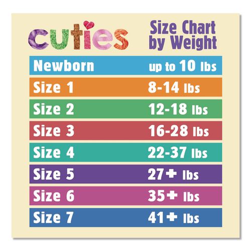 Image of Cuties® CR0001 Complete Care Diapers, Size 0, Newborn to 10 lbs, 160/Carton