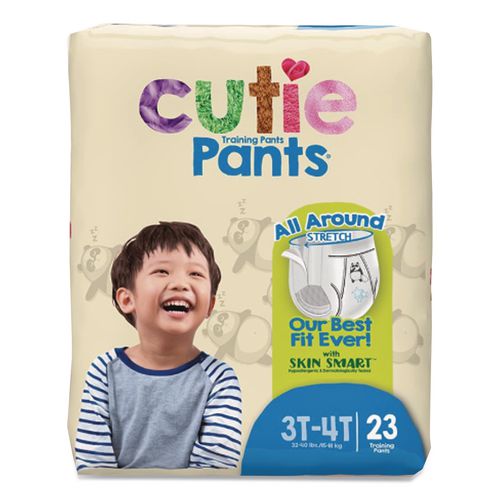 Image of Cuties® CR8007 CutiePants Refastenable Training Pants for Boys, Size 3T-4T, 32 lbs to 40 lbs, 92/Carton