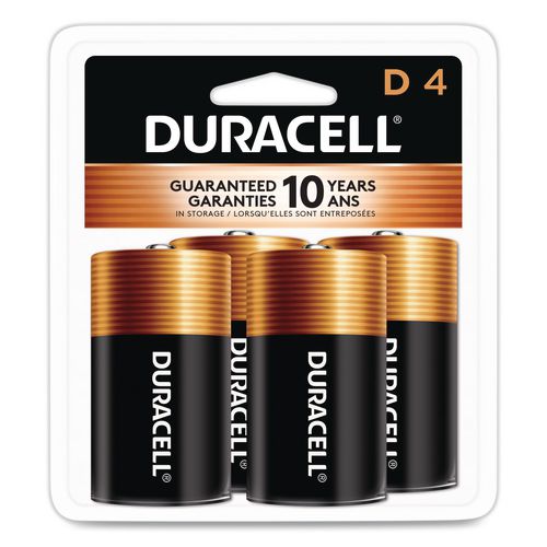 Image of Duracell® MN1300R4Z Coppertop Alkaline D Batteries, 4/pack