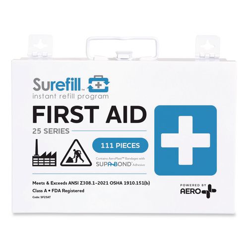 Image of SUREFILL SF25AT 25 ANSI 2021 A+ First Aid Kit with Metal Case, 111 Pieces