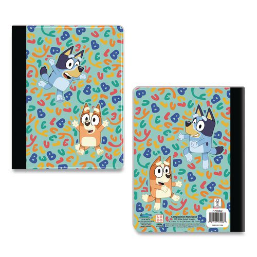 Image of Innovative Designs 717096BLU-SA Licensed Composition Book, Bluey and Bingo, Wide/Legal Rule, Multicolor Cover, (100) 9.75 x 7.5 Sheets