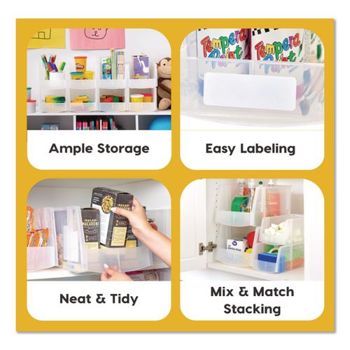 Image of IRIS 200528 Stackable Plastic Storage Bin. Medium, 1.6 qt, 6 x 11 x 5, Clear