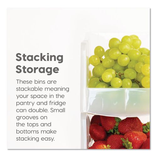 Image of IRIS 200528 Stackable Plastic Storage Bin. Medium, 1.6 qt, 6 x 11 x 5, Clear