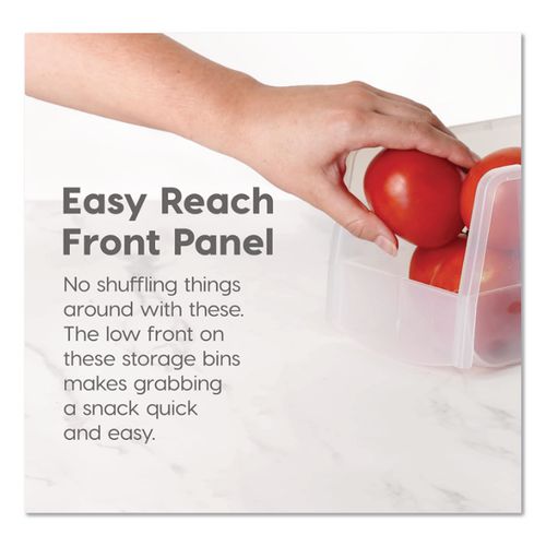 Image of IRIS 200528 Stackable Plastic Storage Bin. Medium, 1.6 qt, 6 x 11 x 5, Clear