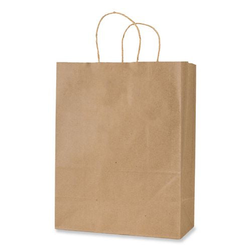 Image of Inteplast Group KRFTW18719 Get Reddi Paper Bags, Mega Size, 70# Basis Weight, Twisted Rope Handles, 18 x 7 x 18.75, Brown, 200/Carton