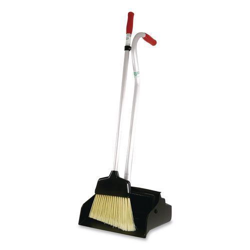 Image of Unger® EDTBR Telescopic Ergo Dust Pan With Broom, 12" Wide, 34" To 44" Pan, 47" To 57" Broom, Metal/vinyl/cotton, Black/silver/red