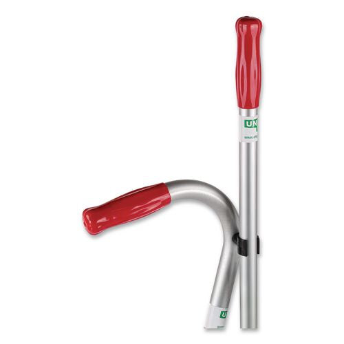 Image of Unger® EDTBR Telescopic Ergo Dust Pan With Broom, 12" Wide, 34" To 44" Pan, 47" To 57" Broom, Metal/vinyl/cotton, Black/silver/red
