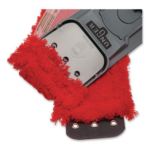 Image of Unger® MM40R SmartColor MicroMop 15.0, Microfiber, Heavy-Duty, 16 x 5, Red, 5/Pack