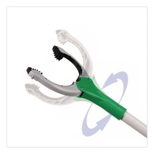Image of Unger® NT090 Nifty Nabber Trigger-Grip Extension Arm, 3 ft, Silver/Green