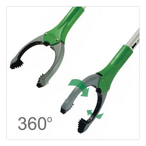 Image of Unger® NT090 Nifty Nabber Trigger-Grip Extension Arm, 3 ft, Silver/Green