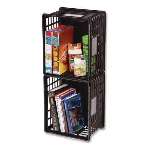 Image of IRIS 270010/200309 File Storage Durable Plastic Crate, 13.87 x 16.87 x 11.5, Black