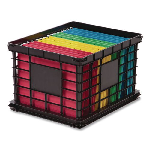 Image of IRIS 270010/200309 File Storage Durable Plastic Crate, 13.87 x 16.87 x 11.5, Black