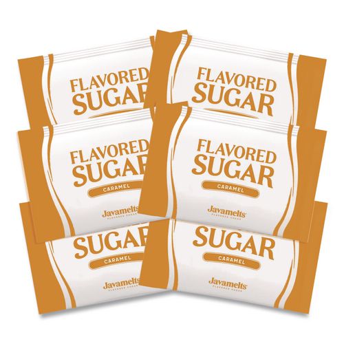 Image of Javamelts JMT39641 Flavored Sugar, Caramel, 0.08 oz Packet, 1,000/Carton