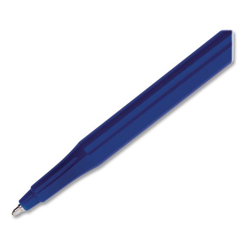 Image of Paper Mate® 3910158 Eraser Mate Ballpoint Pen, Stick, Medium 1 mm, Blue Ink, Blue Barrel, Dozen