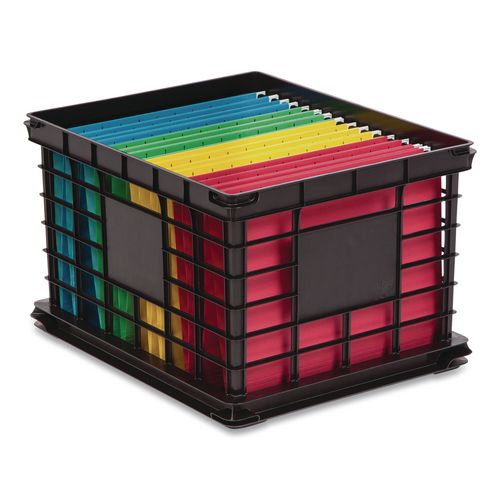 Image of IRIS 270010/200309 File Storage Durable Plastic Crate, 13.87 x 16.87 x 11.5, Black