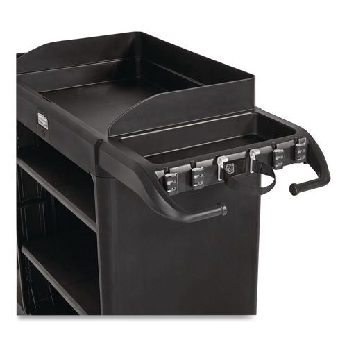 Image of Rubbermaid® Commercial 2202571 Vacuum Holder, For All Rubbermaid Commercial Full Size and Compact Housekeeping Carts, Plastic, Black, 6/Carton