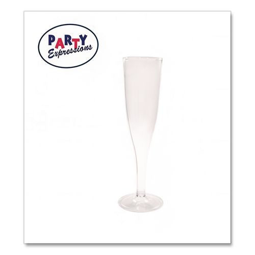Image of Tablemate® 0244Z Plastic Champagne Glasses, 5 Oz, Clear, 10/pack