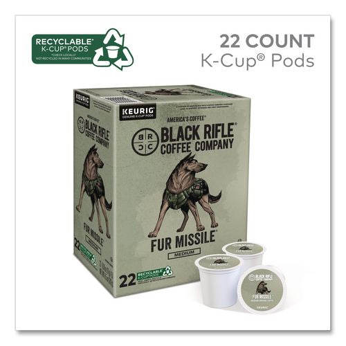 Image of Black Rifle® Coffee Company 5000384047 Fur Missile Coffee K-Cups, 22/Box, 4 Boxes/Carton