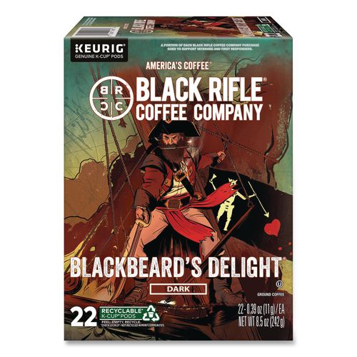 Image of Black Rifle® Coffee Company 5000384804 Blackbeard's Delight Coffee K-Cups, 22/Box
