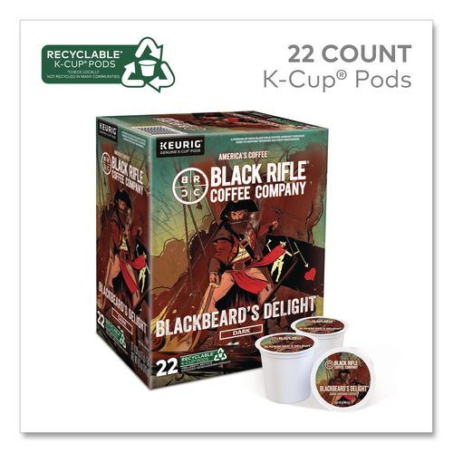 Image of Black Rifle® Coffee Company 5000384804 Blackbeard's Delight Coffee K-Cups, 22/Box