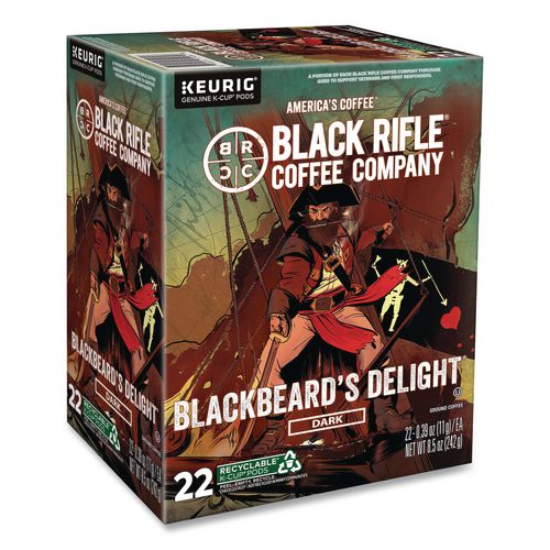 Image of Black Rifle® Coffee Company 5000384804 Blackbeard's Delight Coffee K-Cups, 22/Box, 4 Boxes/Carton